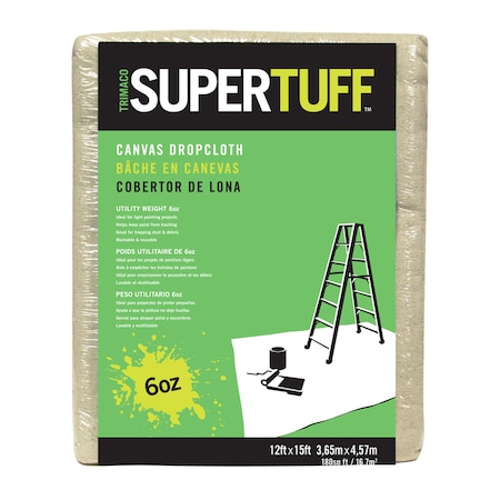 Trimaco Trimaco SuperTuff 12 ft. W X 15 ft. L X 0.06 mil 6 oz Canvas Drop Cloth 1 pk 56703